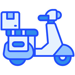 delivery bike Blue Color Icon