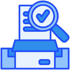 inspection Box Delivery Blue Color Icon