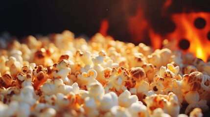 Close-up of popcorn making process on stove, delicious snack for movie nights and family gatherings