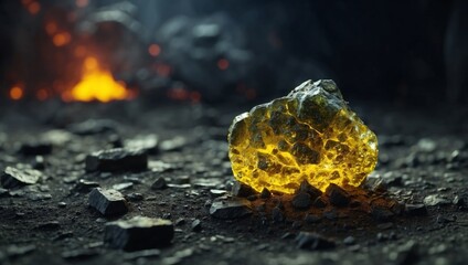 Radioactive Uranium Ore A CloseUp Look into the Power of Nuclear Energy.