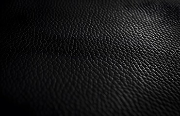 Black Leather Texture Background - Close Up