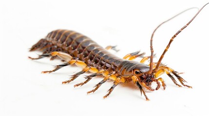 Obraz premium Centipede clearly photo on white background ,