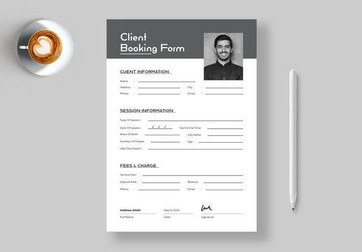 Client Booking Form Design