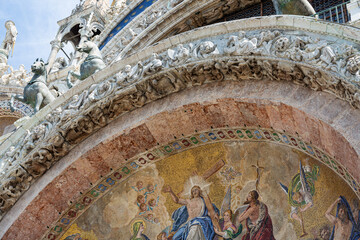 Fototapeta premium Details from exterior of San Marco basilica in Venice