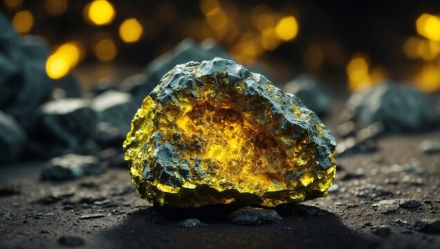 Radioactive Uranium Ore A CloseUp Look into the Power of Nuclear Energy.