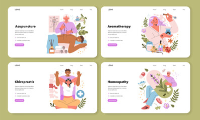 Alternative Medicine. Flat Vector Illustration