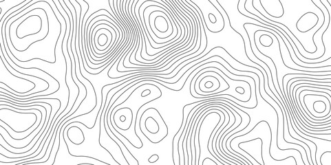 Abstract topography contour map background design .modern design with white background and black wave lines .geography contour map linear background vector illustration .