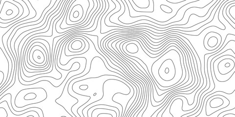 Fototapeta premium Abstract topography contour map background design .modern design with white background and black wave lines .geography contour map linear background vector illustration .