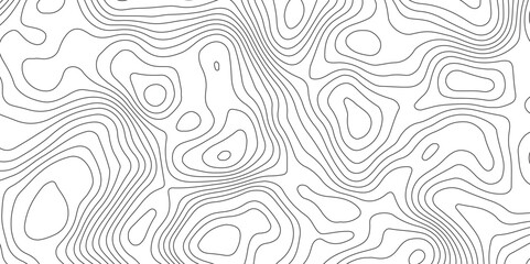 Abstract topography contour map background design .modern design with white background and black wave lines .geography contour map linear background vector illustration .