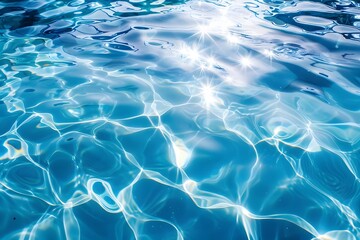 Sparkling Blue Water Surface Sunlight Reflections