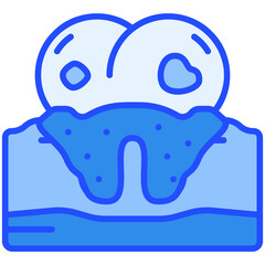 tooth plaque Blue Color Icon