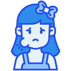 Woman with toothache Blue Color Icon