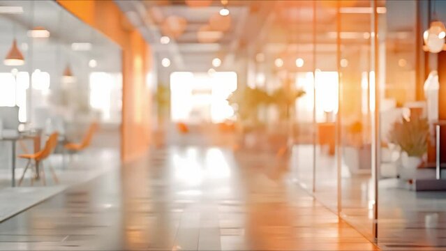 Abstract modern office interior background with blurred design. Concept Blurred Background, Modern Office, Abstract Design, Interior, Background