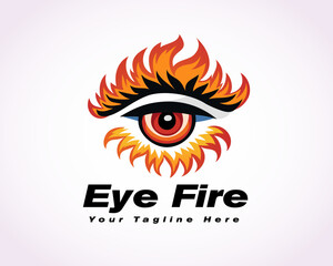 eye fire logo design template illustration inspiration