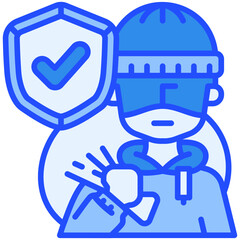 Robbery insurance Blue Color Icon