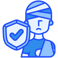 Man Wound Blue Color Icon