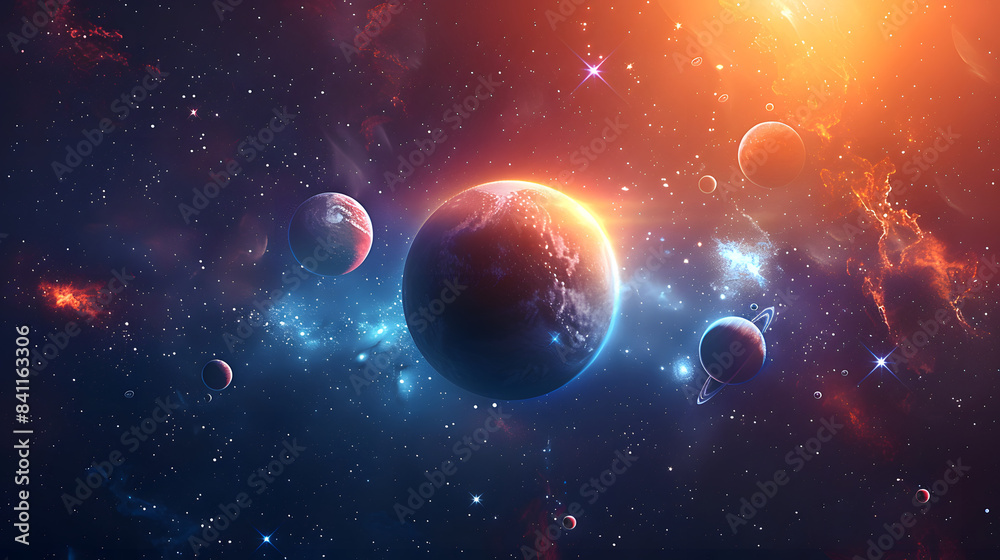 Canvas Prints abstract planets and space background