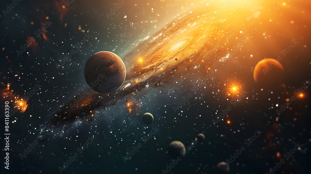 Canvas Prints abstract planets and space background