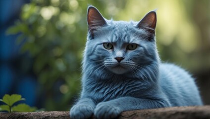 Blue Cats Serene Isolation A Charming D Clipart.