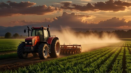 Obraz premium tractor in the field