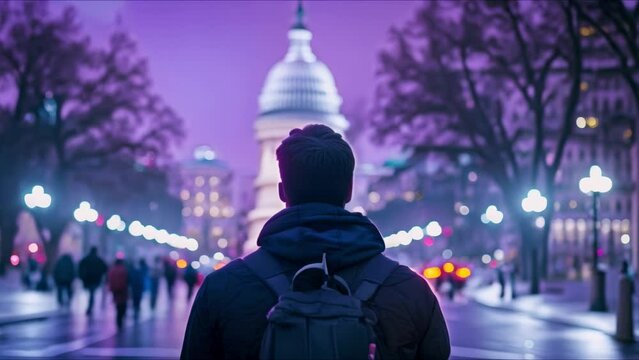 Observing Chaos Unfold at the Capitol. Concept Current events, United States politics, Capitol chaos, democracy at risk, government instability