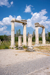 The Aphrodite of Aphrodisias (Afrodisias) combined aspects of a local Anatolian, archaic fertility goddess with those of the Hellenic Aphrodite, goddess of love and beauty. Geyre, Karacasu Aydin 