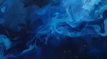 Anime Style Blue Smoke Watercolor