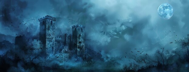 Obraz premium High-angle view of an ancient medieval castle