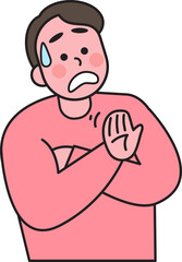 Man with shock action