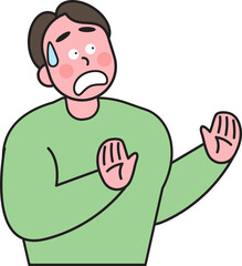 Man with shock action