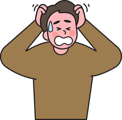 Man with shock action