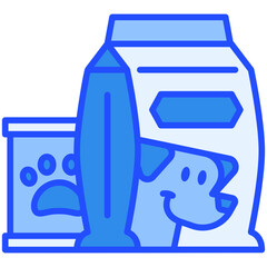 Pet Food Blue Color icon