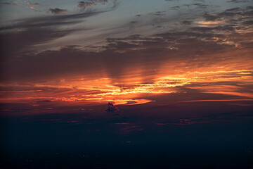 sunset over the city