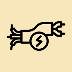 3 wiring line icon illustration vector graphic