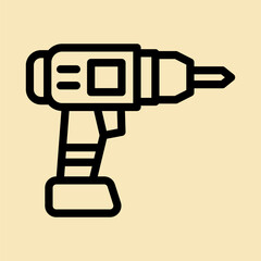 19 drill line icon illustration vector graphic