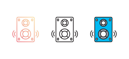 Speaker icon design with white background stock illustration