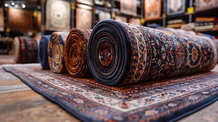 Classic patterns for digitally printed floor coverings and handmade area rugs.