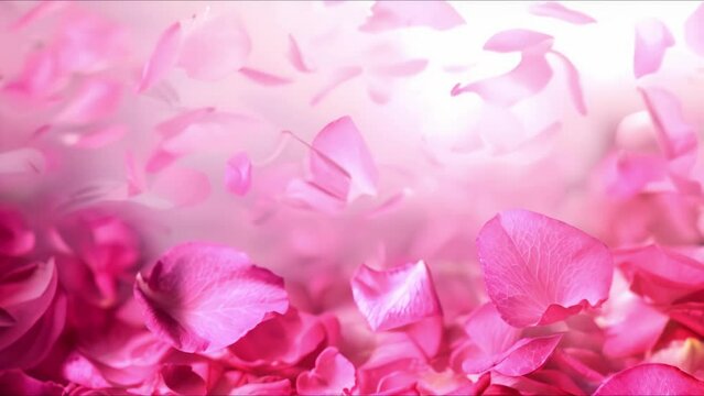 Romantic Wedding Stationery featuring Watercolor Rose Pink Petals on White Background. Concept Wedding Stationery, Romantic Theme, Watercolor Design, Rose Pink Petals, White Background