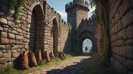 Castle Sack: Marauders Breaking Through Walls, Pillaging Riches in the Keep, Generative AI