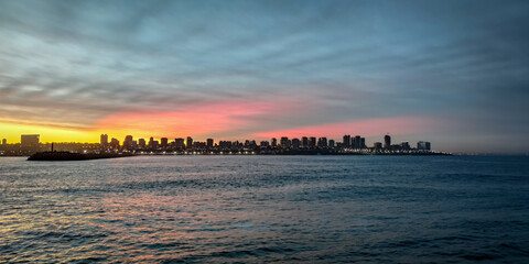sunset over the river