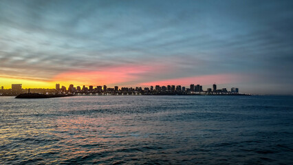 sunset over the city