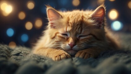 Dreaming Kitten Clipart Lost in a Peaceful Slumber.