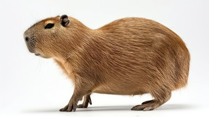Capybara clearly photo on white background , 