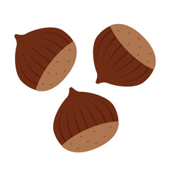 chestnuts flat vector illustration logo icon clipart