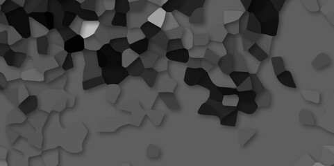Abstract black and gray broken quartz stained glass background design. geometric glass fragments pieced pattern. seamless broken glass 3d shapes vector illustration.
