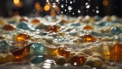 Timelapse of Abstract Soap Suds in Natural Lighting.