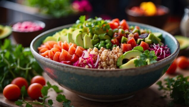 Nourishing Vegan Poke Bowl A Colorful and Tasty Alternative to Traditional Seafood.