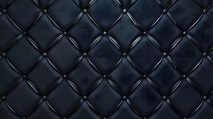Elegant Dark Navy Blue Quilted Leather Background