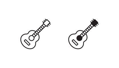 Guitar icon design with white background stock illustration