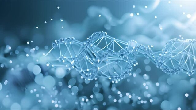 DNA research background with key genetic components in a cell nucleus. Concept Genetic Components, Cell Nucleus, DNA Research, Molecular Biology, Genetics